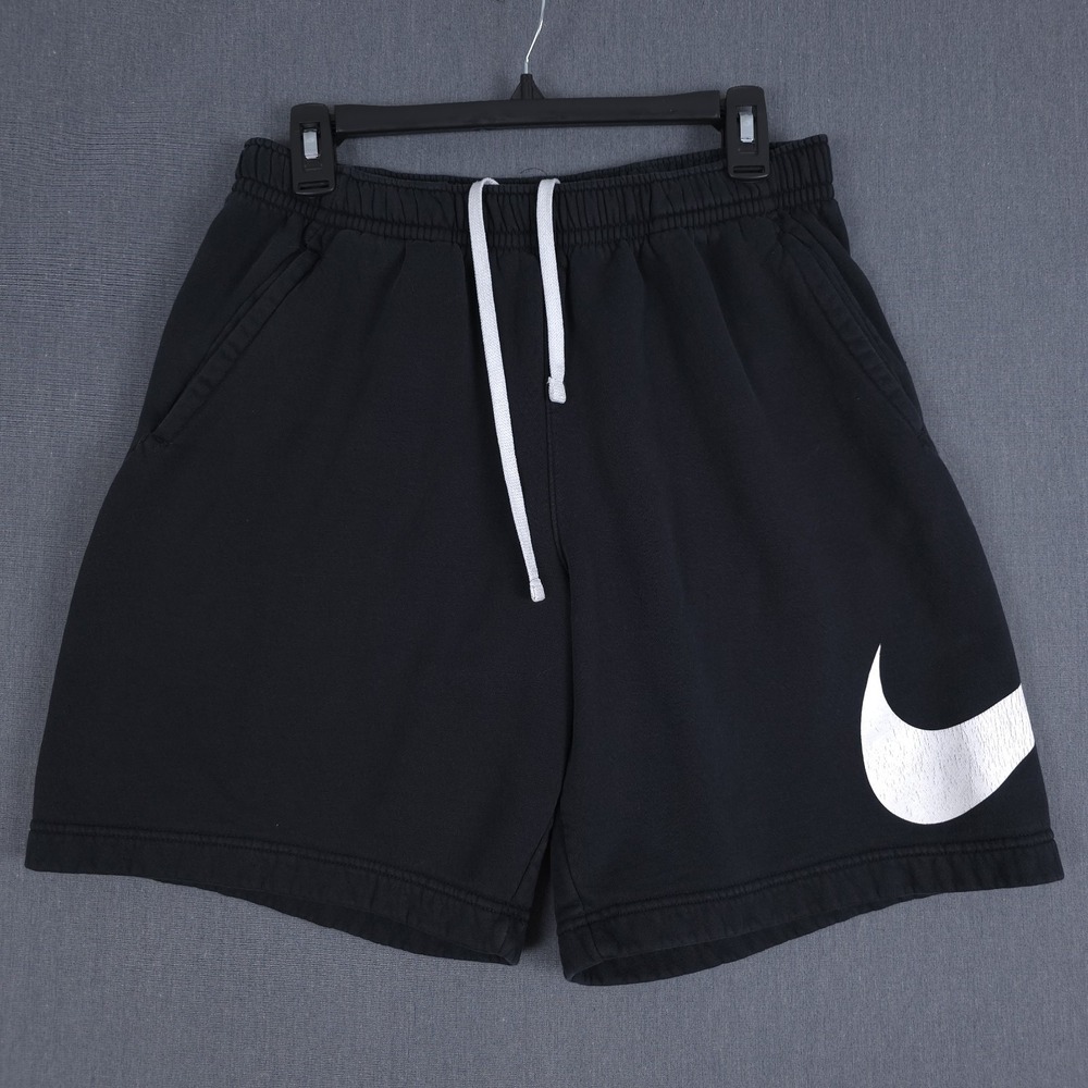 Nike Sportswear Club Shorts‎ Mens Medium Black Fleece Elastic Waist BV2721-010